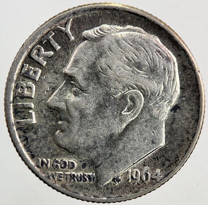 1964 US USA Roosevelt One Dime Silver Coin | Fine Collectable Grade