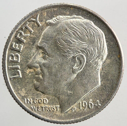 1964 US USA Roosevelt One Dime Silver Coin | Very High Grade