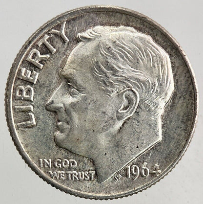 1964 US USA Roosevelt One Dime Silver Coin | Very High Grade