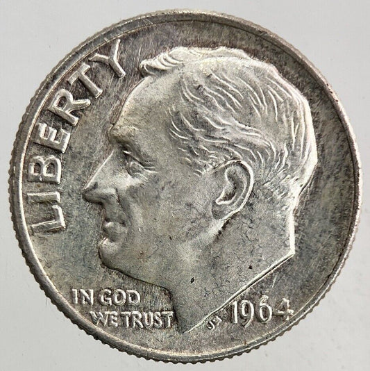 1964 US USA Roosevelt One Dime Silver Coin | Very High Grade