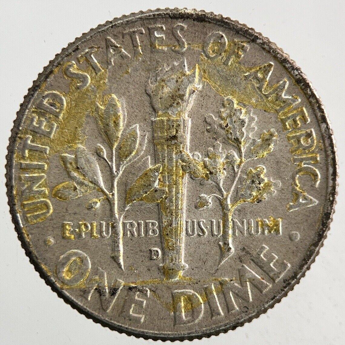 1964-D US USA Roosevelt One Dime Silver Coin | Fine Collectable Grade