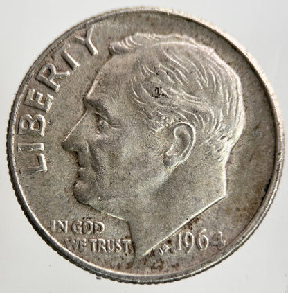 1964 US USA Roosevelt One Dime Silver Coin | Fine Collectable Grade