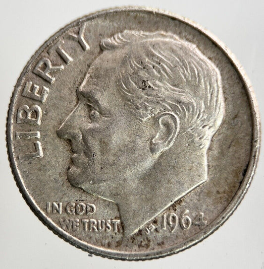 1964 US USA Roosevelt One Dime Silver Coin | Fine Collectable Grade