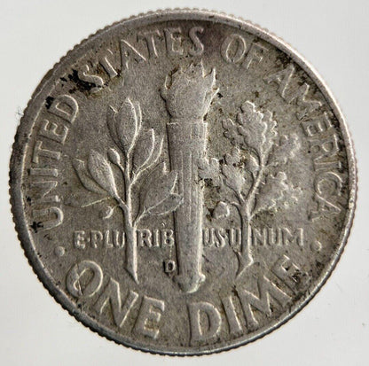 1964-D US USA Roosevelt One Dime Silver Coin | Fine Collectable Grade