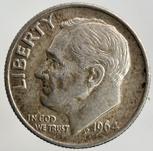 1964 US USA Roosevelt One Dime Silver Coin | Fine Collectable Grade