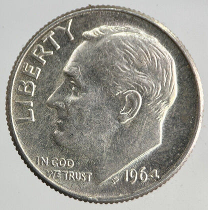1964-D US USA Roosevelt Dime Silver Coin | Very High Grade