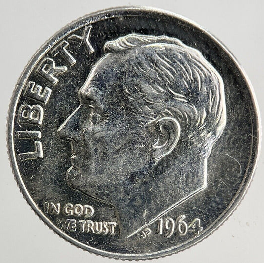 1964 US USA Roosevelt One Dime Silver Coin | Fine Collectable Grade