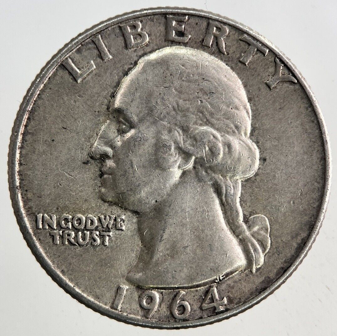 1964-D US USA Quarter Dollar Silver Coin | Fine Collectable Grade