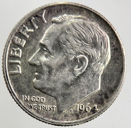 1964 US USA Roosevelt One Dime Silver Coin | Very High Grade