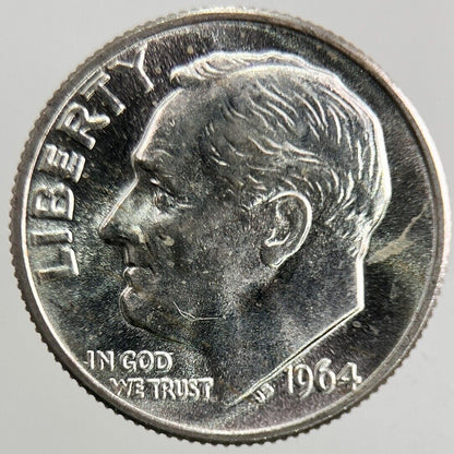 1964 US USA Roosevelt One Dime Silver Coin | Very High Grade