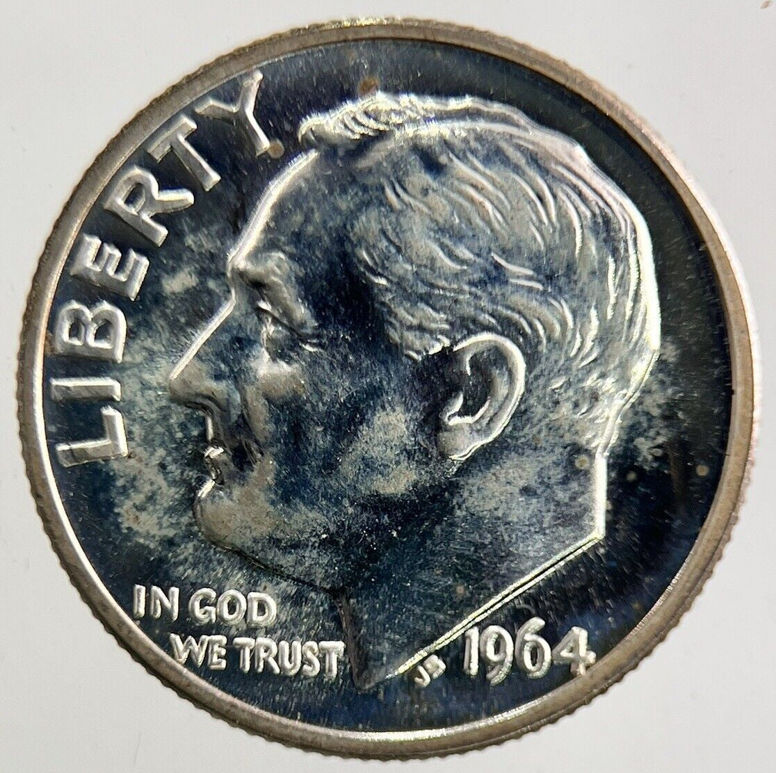 1964 US USA Roosevelt One Dime Silver Coin | Very High Grade