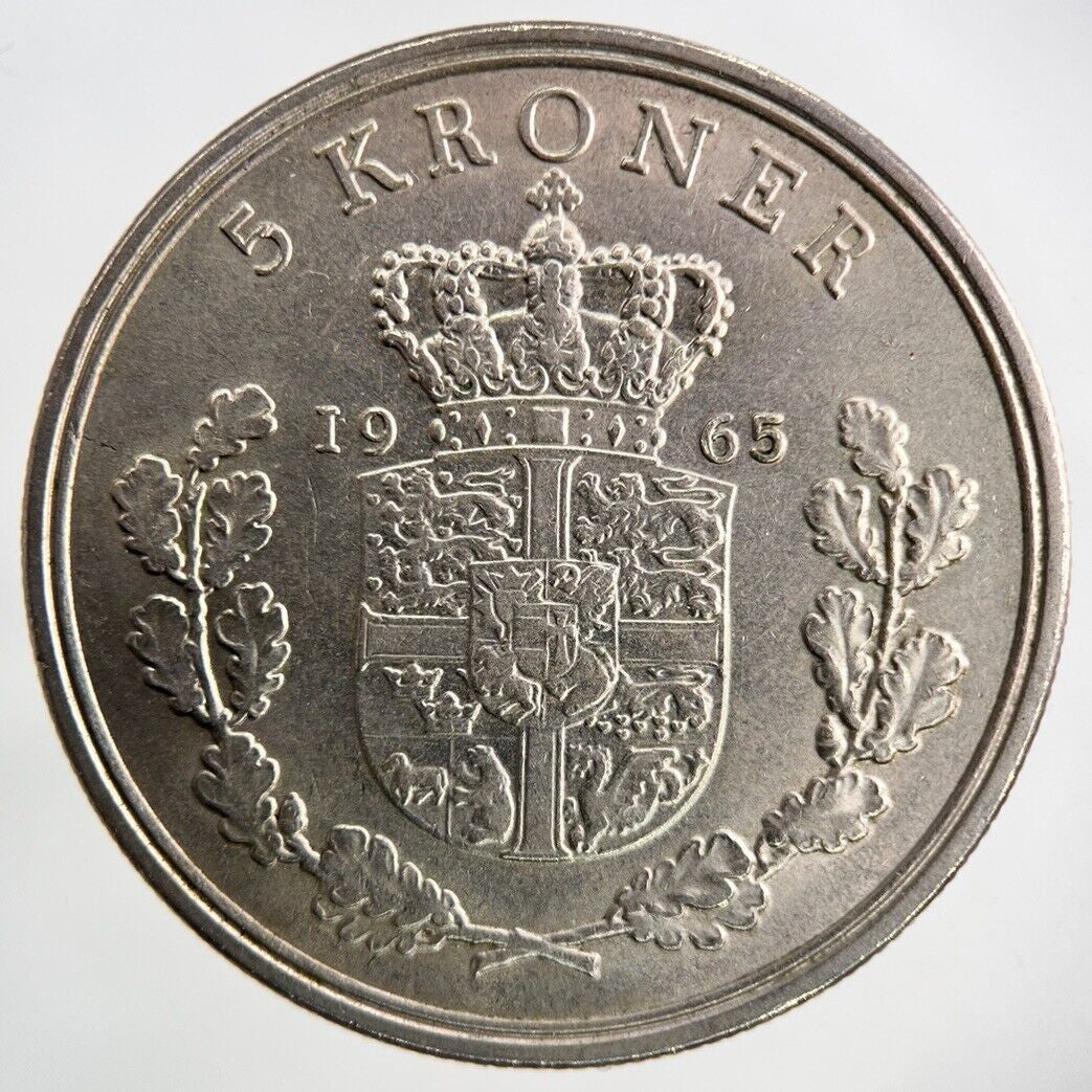 1965 Denmark 5 Kroner Coin | Fine Collectable Grade