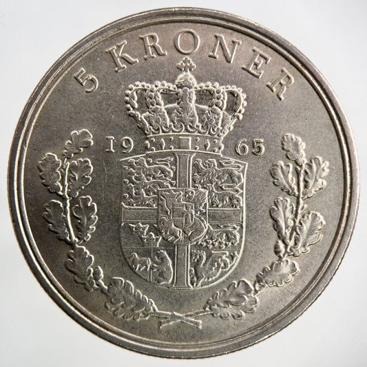 1965 Denmark 5 Kroner Coin | Fine Collectable Grade