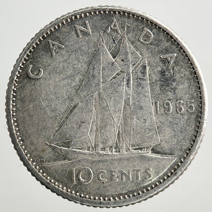 1965 Canada 10 Cents Silver Coin | Fine Collectable Grade