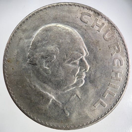 1965 Elizabeth II 2nd Churchill One Crown Coin | Very High Grade