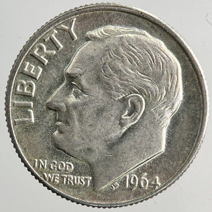1964-D US USA Roosevelt One Dime Silver Coin | Very High Grade