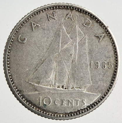 1965 Canada 10 Cents Silver Coin | Fine Collectable Grade