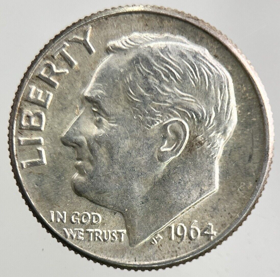 1964-D US USA Roosevelt One Dime Silver Coin | Very High Grade