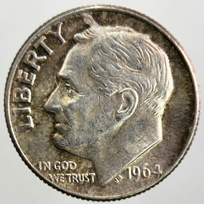 1964-D US USA Roosevelt One Dime Silver Coin | Very High Grade