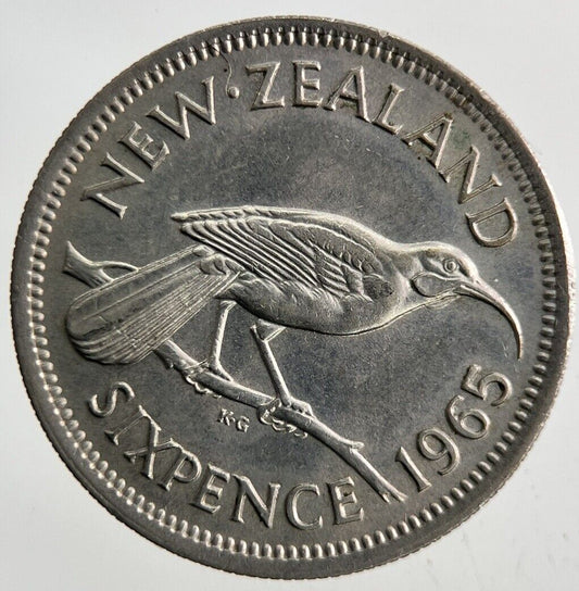 1965 New Zealand Sixpence Coin | Very High Grade