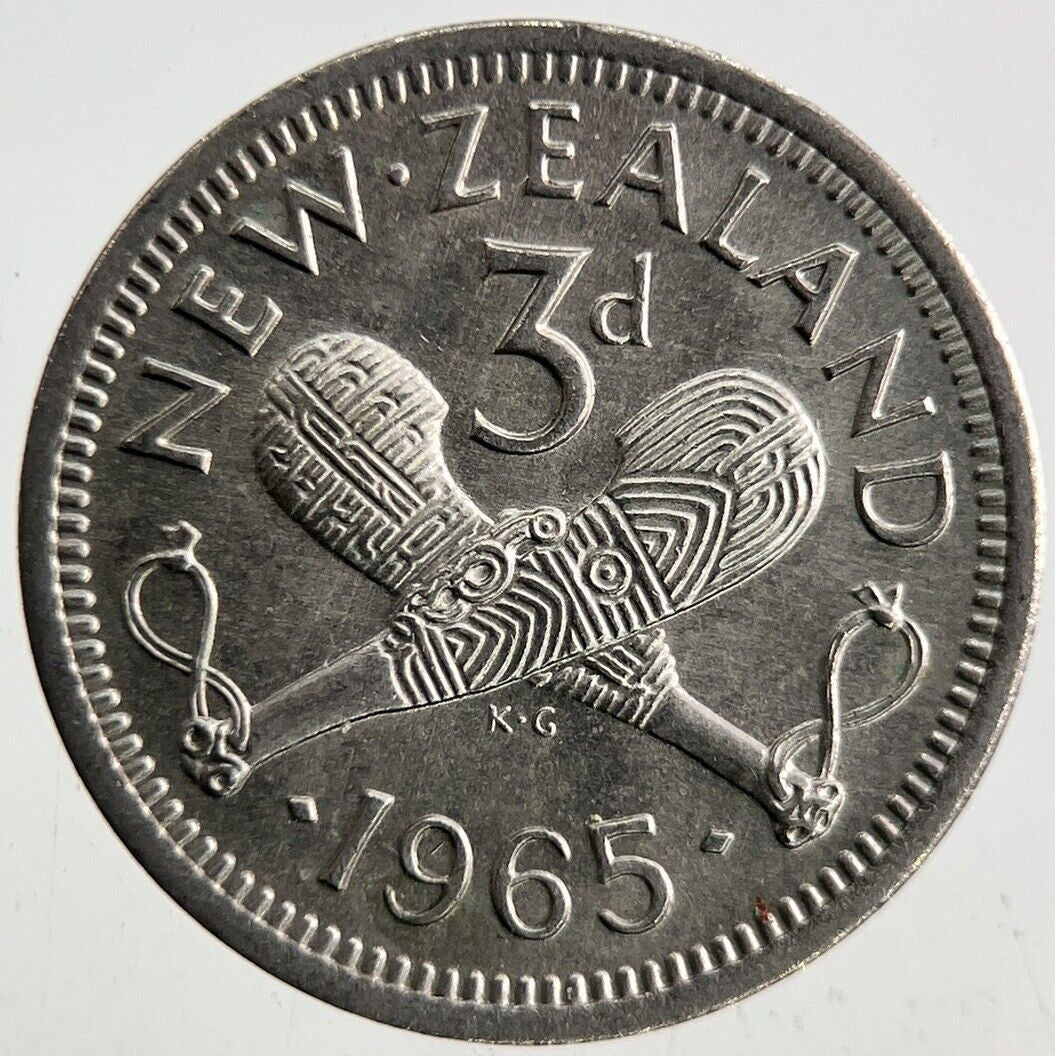 1965 New Zealand Threepence Coin | Very High Grade