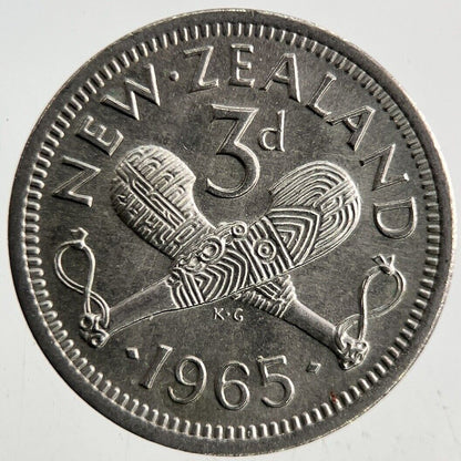 1965 New Zealand Threepence Coin | Very High Grade
