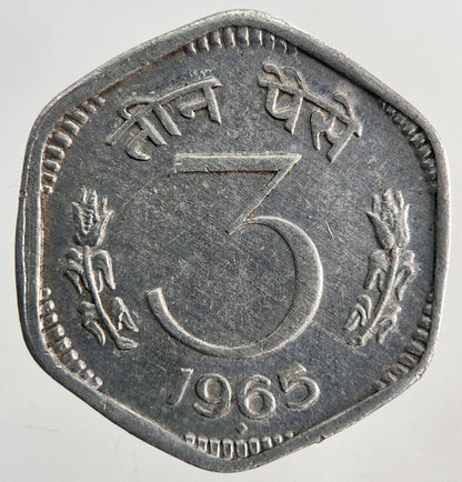 1965 India 3 Paise Coin | Fine Collectable Grade