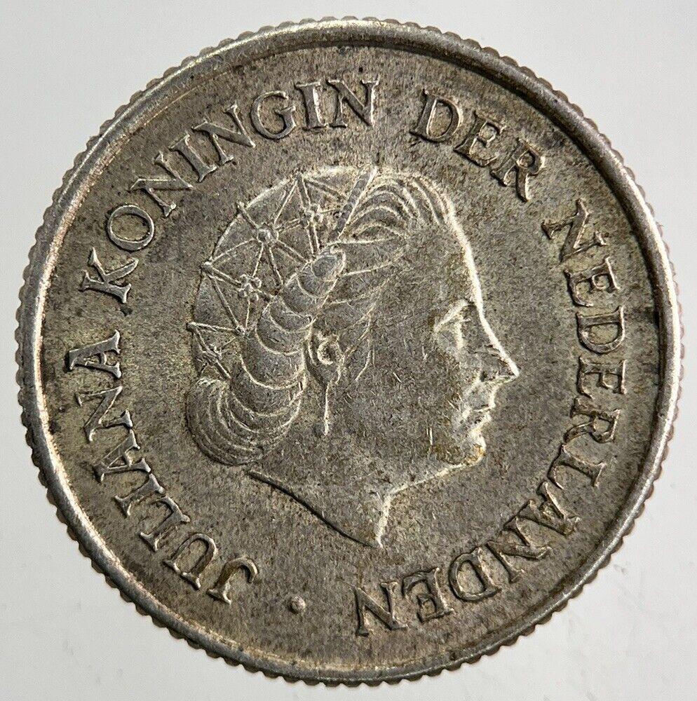 1965 Netherlands 1/4 Quarter Gulden Silver Coin | Very High Grade