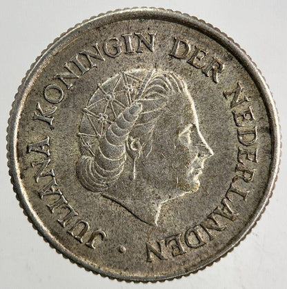 1965 Netherlands 1/4 Quarter Gulden Silver Coin | Very High Grade