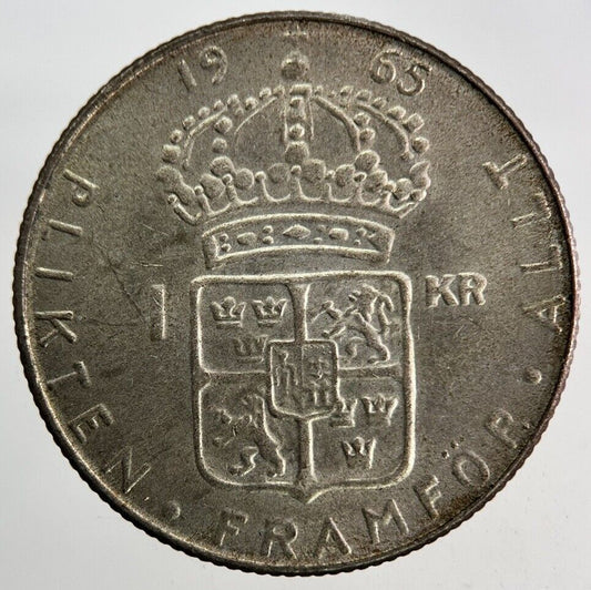 1965 Sweden 1 Krona Silver Coin | Fine Collectable Grade