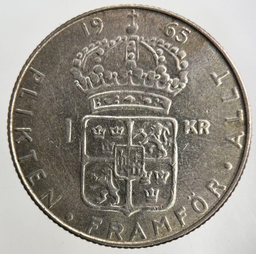 1965 Sweden 1 Krona Silver Coin | Fine Collectable Grade