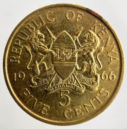 1966 Africa Kenya 5 Cents Coin | Fine Collectable Grade