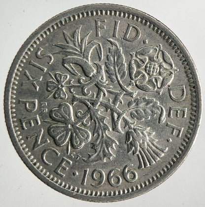 1966 Elizabeth II 2nd Sixpence Coin | Fine Collectable Grade