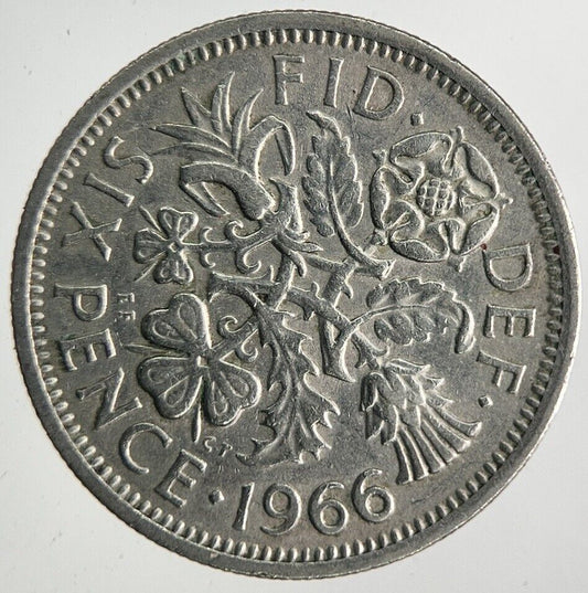 1966 Elizabeth II 2nd Sixpence Coin | Fine Collectable Grade