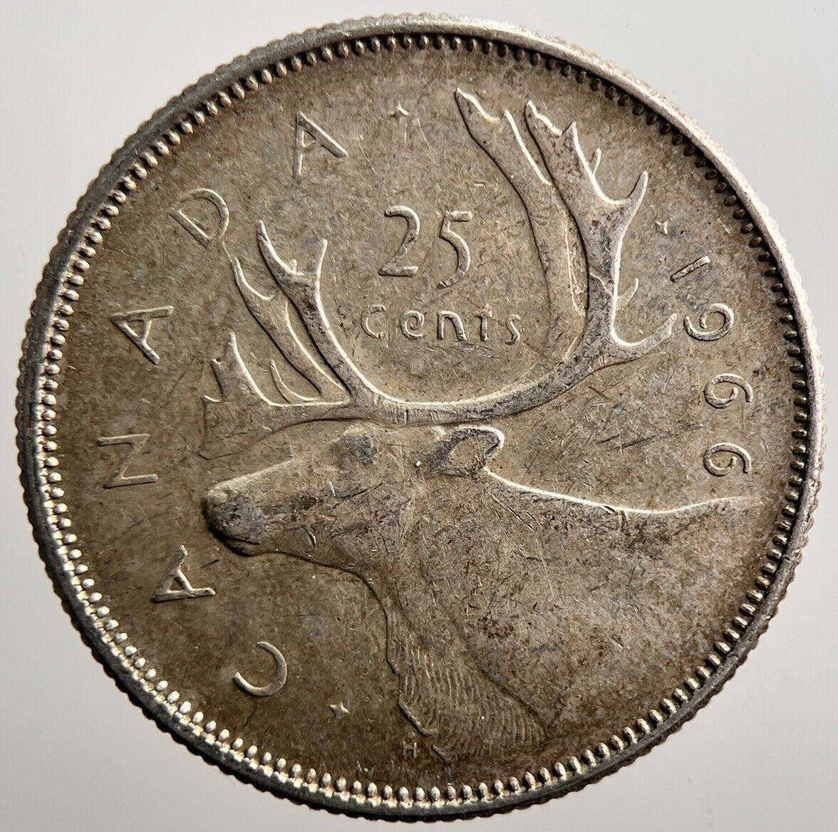 1966 Canada 25 Cents Silver Coin | Very High Grade | a3569