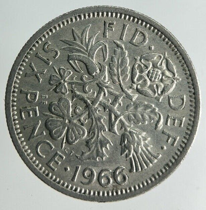 1966 Elizabeth II 2nd Sixpence Coin | Fine Collectable Grade