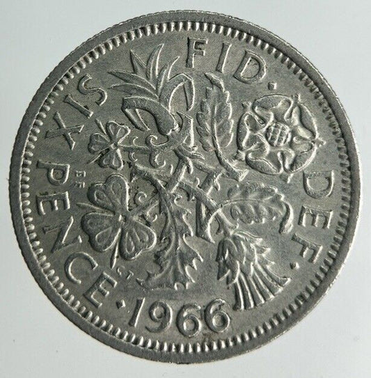 1966 Elizabeth II 2nd Sixpence Coin | Fine Collectable Grade