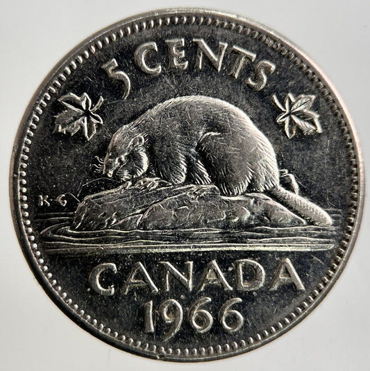 1966 Canada 5 Cents Coin | Fine Collectable Grade