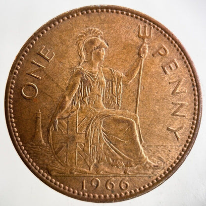 1966 Elizabeth II 2nd One Penny Coin | Very High Grade