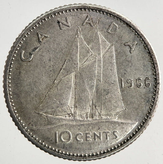1966 Canada 10 Cents Silver Coin | Fine Collectable Grade