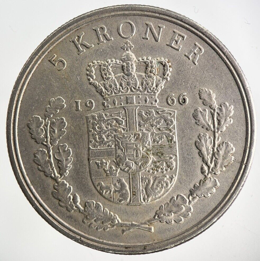 1966 Denmark 5 Kroner Coin | Fine Collectable Grade