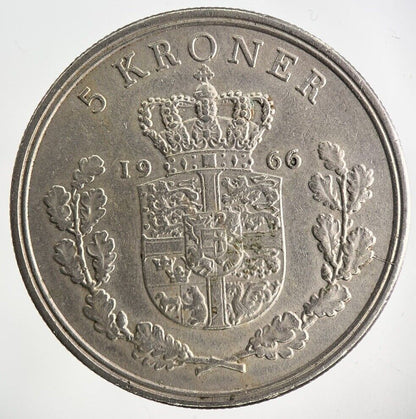 1966 Denmark 5 Kroner Coin | Fine Collectable Grade