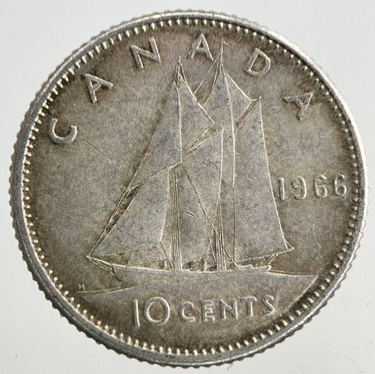 1966 Canada 10 Cents Silver Coin | Very High Grade