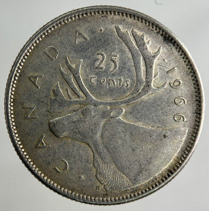 1966 Canada 25 Cents Silver Coin | Fine Collectable Grade