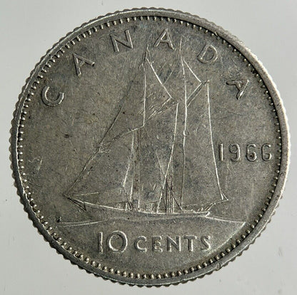 1966 Canada 10 Cents Silver Coin | Fine Collectable Grade