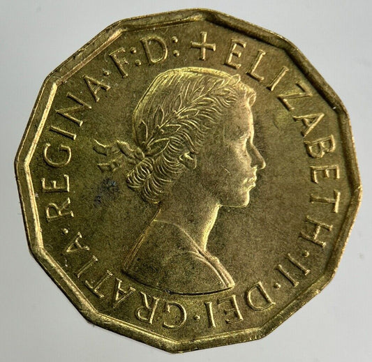 1966 Elizabeth II 2nd Brass Threepence Coin | Very High Grade