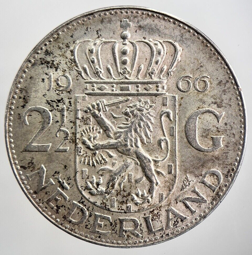 1966 Netherlands 2 1/2 Gulden Silver Coin | Very High Grade | a2637
