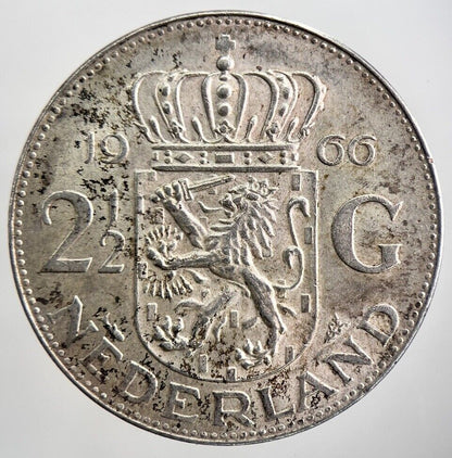 1966 Netherlands 2 1/2 Gulden Silver Coin | Very High Grade | a2637