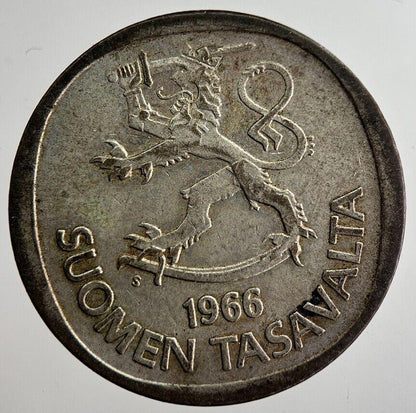 1966 Finland 1 Markka Silver Coin | Fine Collectable Grade | a8942