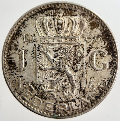 1966 Netherlands 1 Gulden Silver Coin | Very High Grade | a8930